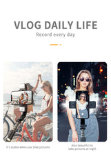 Afbeelding in Gallery-weergave laden, DINelek Middle met Dubbele Led Verlichting 3in1 Anti-shake Gimbal/Mobiele Telefoon Stabilisator + Selfie Stick + Driepoot Statief