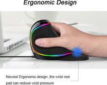 Afbeelding in Gallery-weergave laden, Delux bedraad ergonomische muis met RGB verlichting
