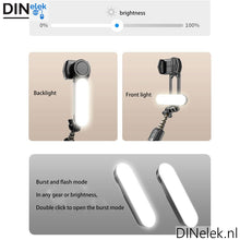 Afbeelding in Gallery-weergave laden, DINelek Mini met Led Verlichting 3in1 Anti-shake Gimbal/Mobiele Telefoon Stabilisator + Selfie Stick + Driepoot Statief