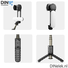 Afbeelding in Gallery-weergave laden, DINelek Mini met Led Verlichting 3in1 Anti-shake Gimbal/Mobiele Telefoon Stabilisator + Selfie Stick + Driepoot Statief