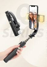Afbeelding in Gallery-weergave laden, DINelek Middle met Dubbele Led Verlichting 3in1 Anti-shake Gimbal/Mobiele Telefoon Stabilisator + Selfie Stick + Driepoot Statief