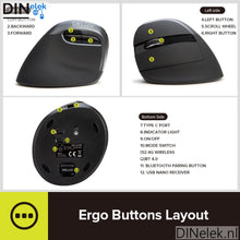 Afbeelding in Gallery-weergave laden, Delux M618mini ergonomische muis linkshandig