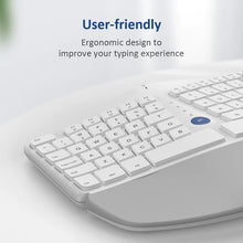 Afbeelding in Gallery-weergave laden, Delux draadloos ergonomisch toetsenbord met BT en 107 toetsen