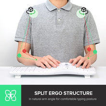 Afbeelding in Gallery-weergave laden, Delux draadloos ergonomisch toetsenbord met BT en 107 toetsen