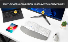 Afbeelding in Gallery-weergave laden, Delux draadloos ergonomisch toetsenbord met BT en 107 toetsen