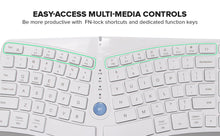 Afbeelding in Gallery-weergave laden, Delux draadloos ergonomisch toetsenbord met BT en 107 toetsen