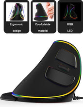 Afbeelding in Gallery-weergave laden, Delux bedraad ergonomische muis met RGB verlichting
