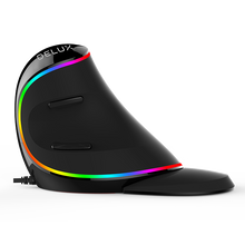 Afbeelding in Gallery-weergave laden, Delux bedraad ergonomische muis met RGB verlichting