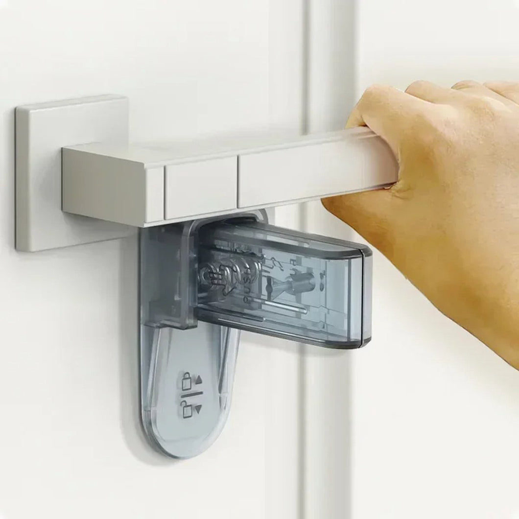 Deurklink Vergrendeling - 1 Stuk - Kinderslot Deur - Privacy Slot - Deurklink slot voor Huisdieren -  Transparant blauw