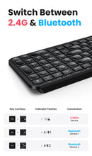 Afbeelding in Gallery-weergave laden, Ugreen - Draadloos Ergonomisch Toetsenbord - 2.4GHz &amp; 2X Bluetooth - 106 Toetsen - Compatibel met Laptop, Macbook, iPad, PC &amp; Tablet
