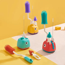 Afbeelding in Gallery-weergave laden, Siliconen flessenborstel set 4-delig met houder
