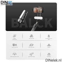 Afbeelding in Gallery-weergave laden, DINelek Mini met Led Verlichting 3in1 Anti-shake Gimbal/Mobiele Telefoon Stabilisator + Selfie Stick + Driepoot Statief
