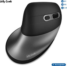 Afbeelding in Gallery-weergave laden, Jelly Comb oplaadbare ergonomische muis met 2 x BT en 6 knoppen

