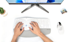 Afbeelding in Gallery-weergave laden, Delux draadloos ergonomisch toetsenbord met BT en 107 toetsen
