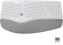 Afbeelding in Gallery-weergave laden, Delux draadloos ergonomisch toetsenbord met BT en 107 toetsen
