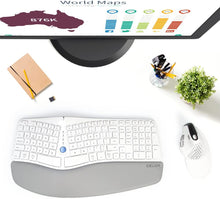 Afbeelding in Gallery-weergave laden, Delux draadloos ergonomisch toetsenbord met BT en 107 toetsen
