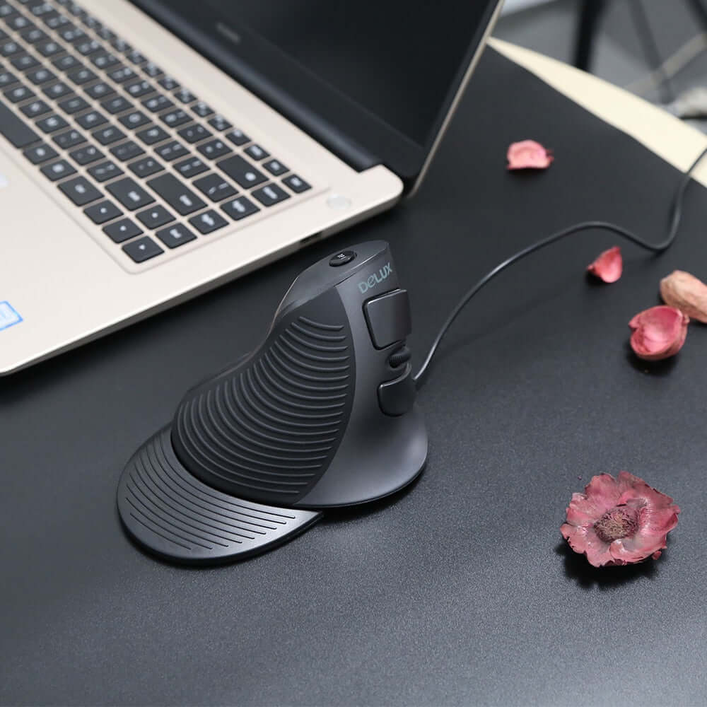 Bedrade Verwarmde Muis – 1600 DPI, 3 Temperatuurniveaus, Ergonomisch, USB – Voor PC, Laptop En Desktop – Zwart