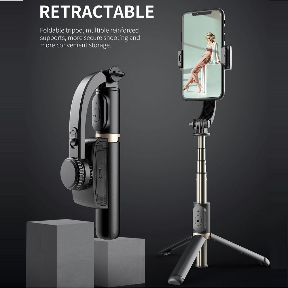 DINelek Middle 3in1 Anti-shake Gimbal/Mobiele Telefoon Stabilisator + Selfie Stick + Driepoot Statief
