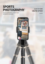 Afbeelding in Gallery-weergave laden, DINelek Middle 3in1 Anti-shake Gimbal/Mobiele Telefoon Stabilisator + Selfie Stick + Driepoot Statief

