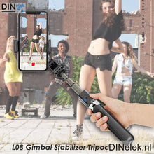 Afbeelding in Gallery-weergave laden, DINelek Large 3in1 Anti-shake Gimbal/Mobiele Telefoon Stabilisator + Selfie Stick + Driepoot Statief
