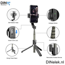 Afbeelding in Gallery-weergave laden, DINelek Large 3in1 Anti-shake Gimbal/Mobiele Telefoon Stabilisator + Selfie Stick + Driepoot Statief
