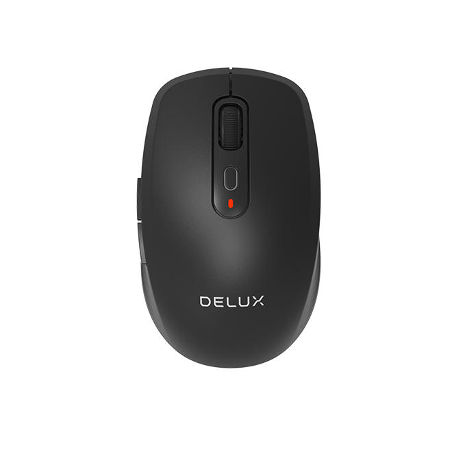 Delux M523 Mini oplaadbare ergonomische muis met 2 x BT
