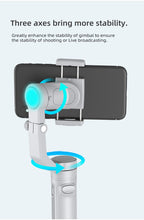 Afbeelding in Gallery-weergave laden, DINelek® HQ mini Draagbare Anti-shake Gimbal / Smartphone Stabilisator met Driepoot en BT
