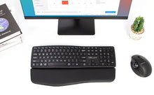 Afbeelding in Gallery-weergave laden, Delux draadloos ergonomisch toetsenbord met BT en 106 toetsen
