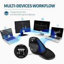 Afbeelding in Gallery-weergave laden, Delux Seeker ergonomische muis (horizontaal scrol &amp; BT)
